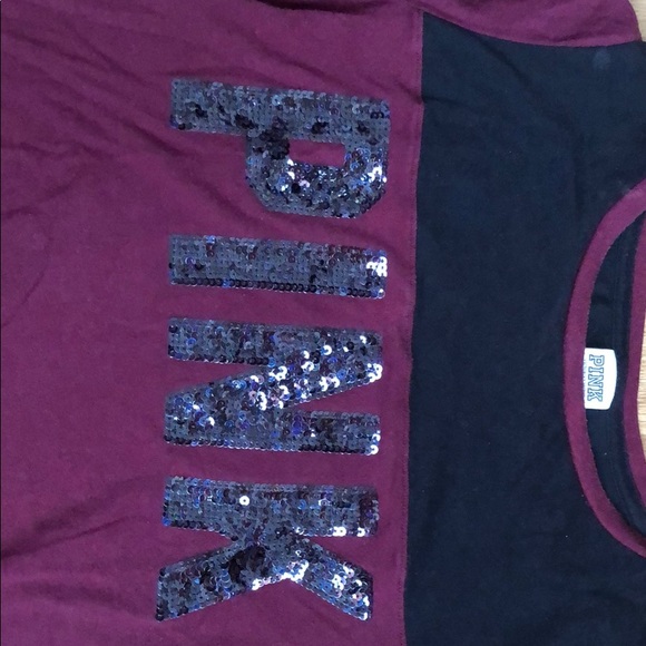 Brand pink victoria’s secret maroon t-shirt - Picture 2 of 3